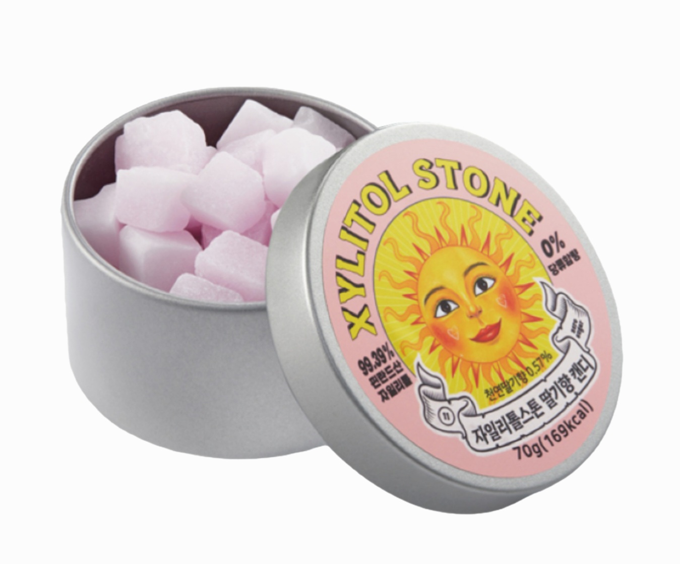 자일리톨 스톤 사탕 딸기향 캔디 70g 2개