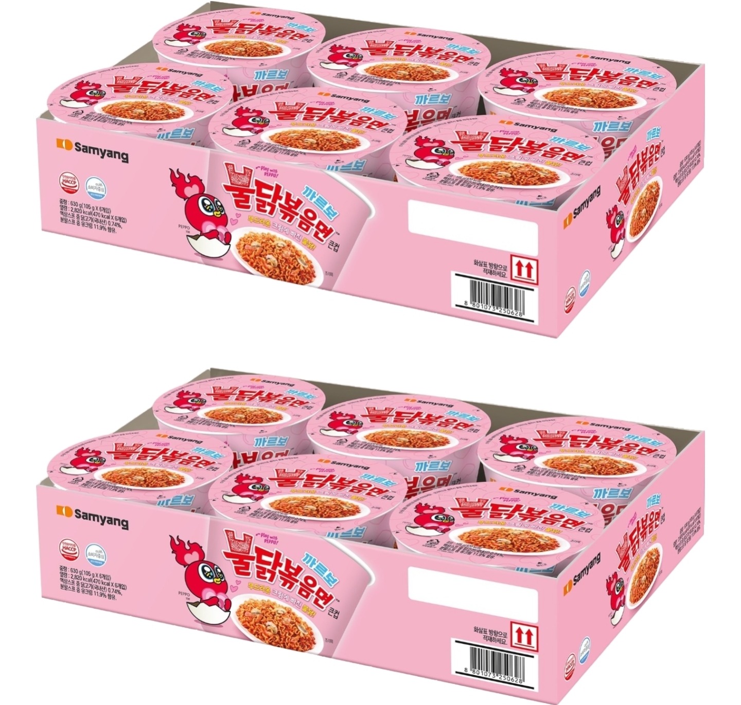 삼양 까르보 불닭볶음면 큰컵 6개입 2개
