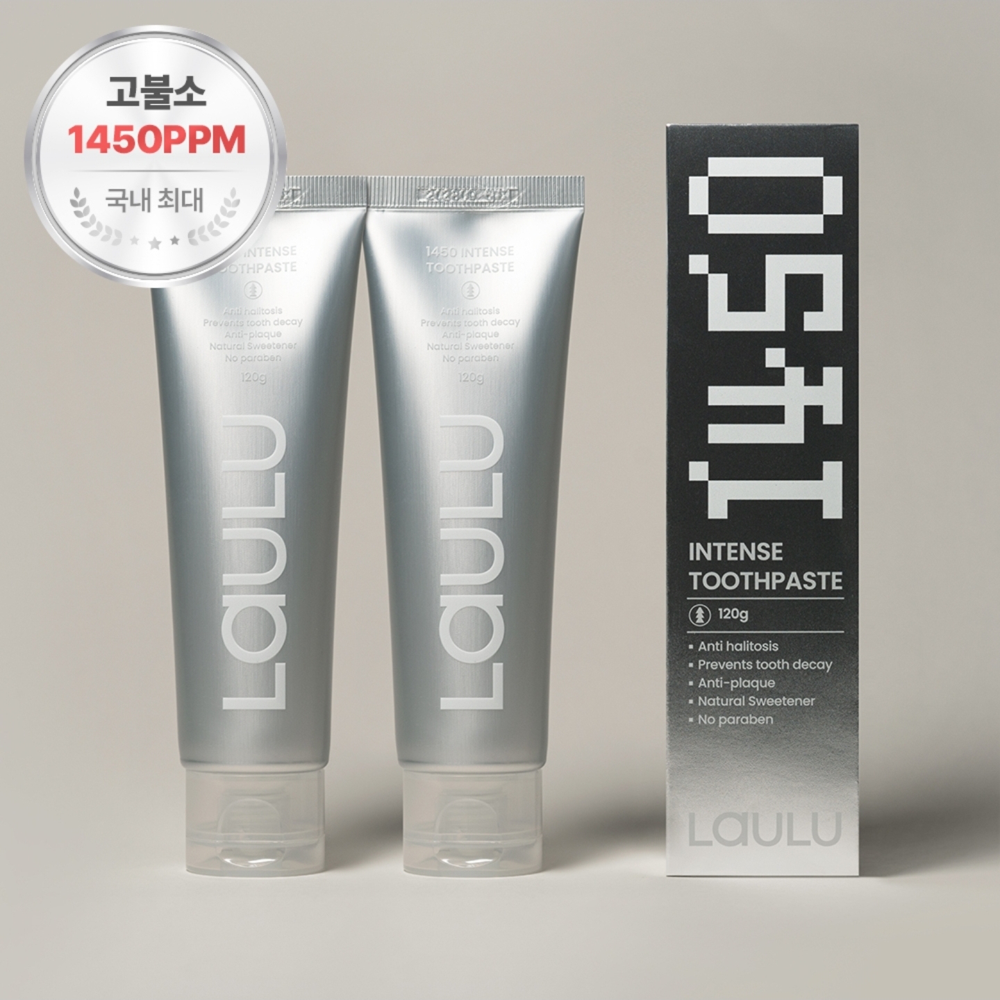 LAULU 라울루 일사오공 인텐스 고불소치약 2개 세트